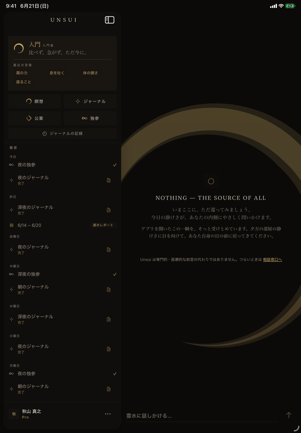 Unsui on iPad